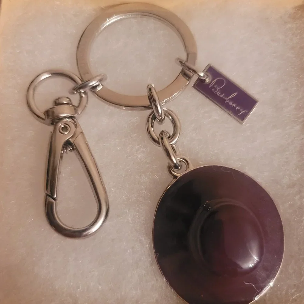 BURBERRY- Hat Keychain (Purple) or Bag Clip Accessory (Brand New)